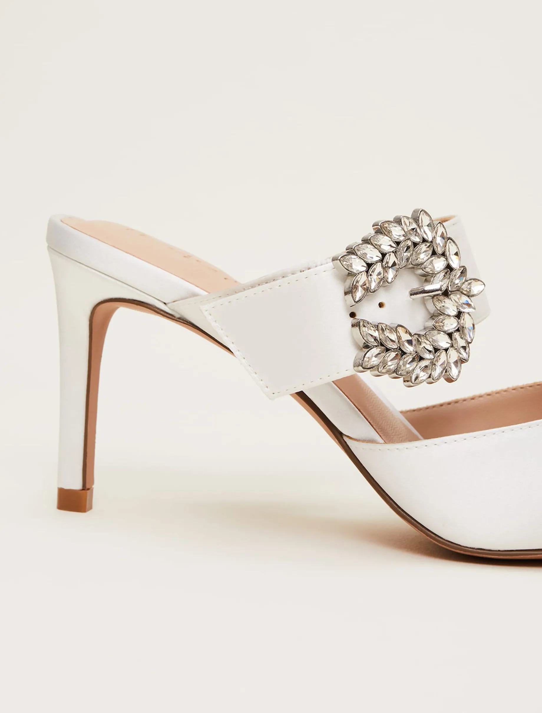 Bridal Jewel Trim Mule Shoe