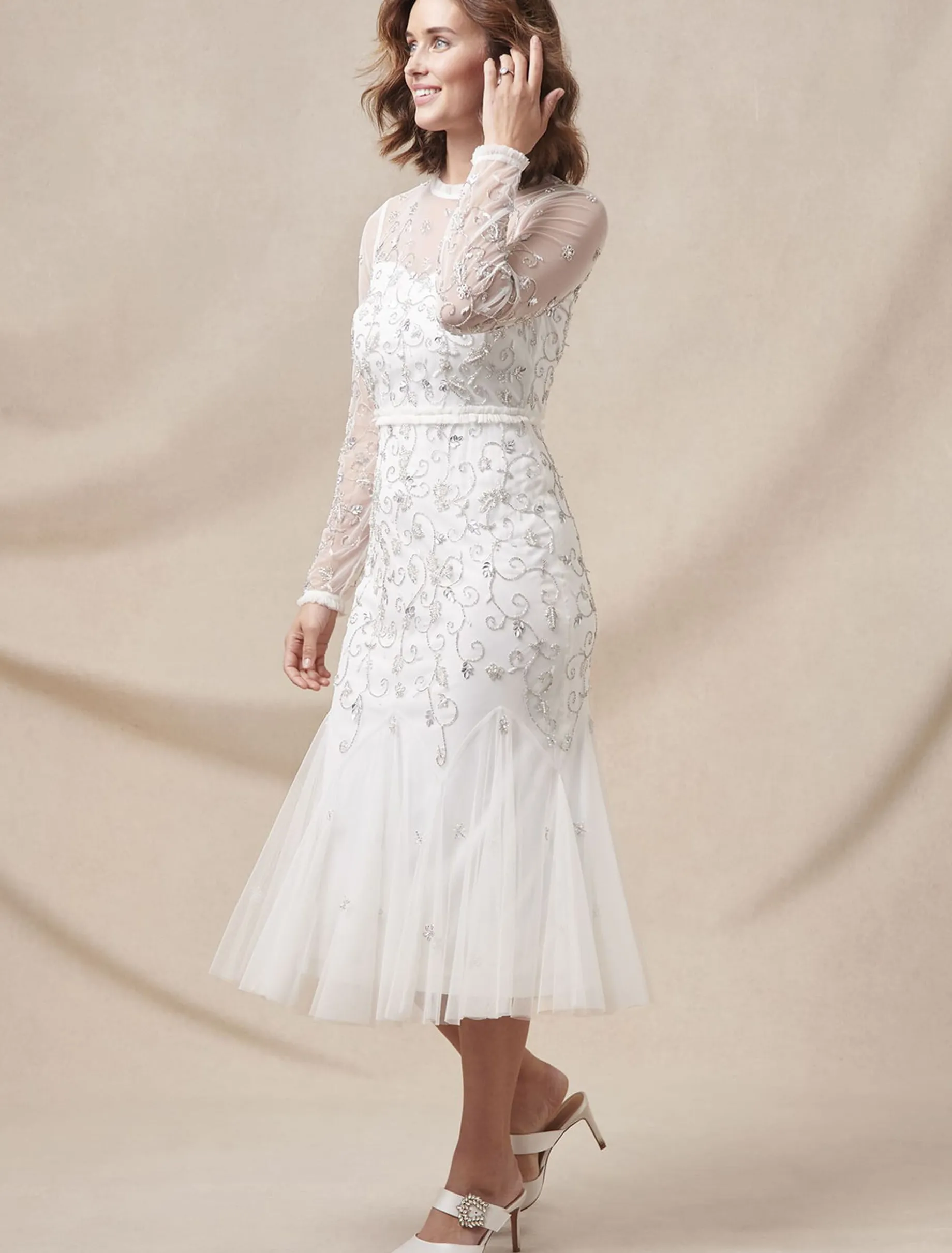 Bridal Jewel Trim Mule Shoe