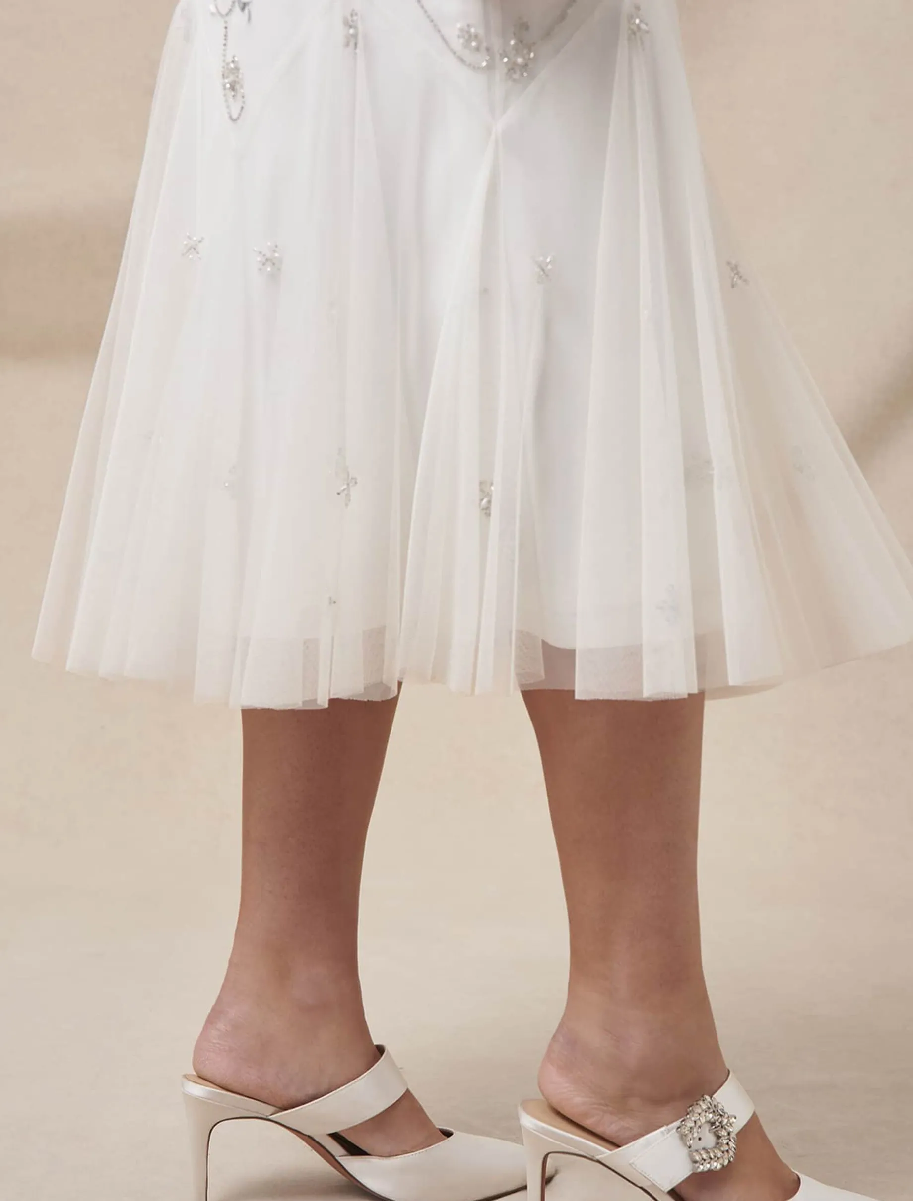 Bridal Jewel Trim Mule Shoe