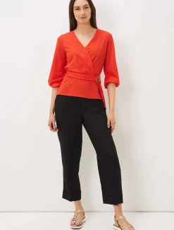 Brigitte Wrap Buckle Top