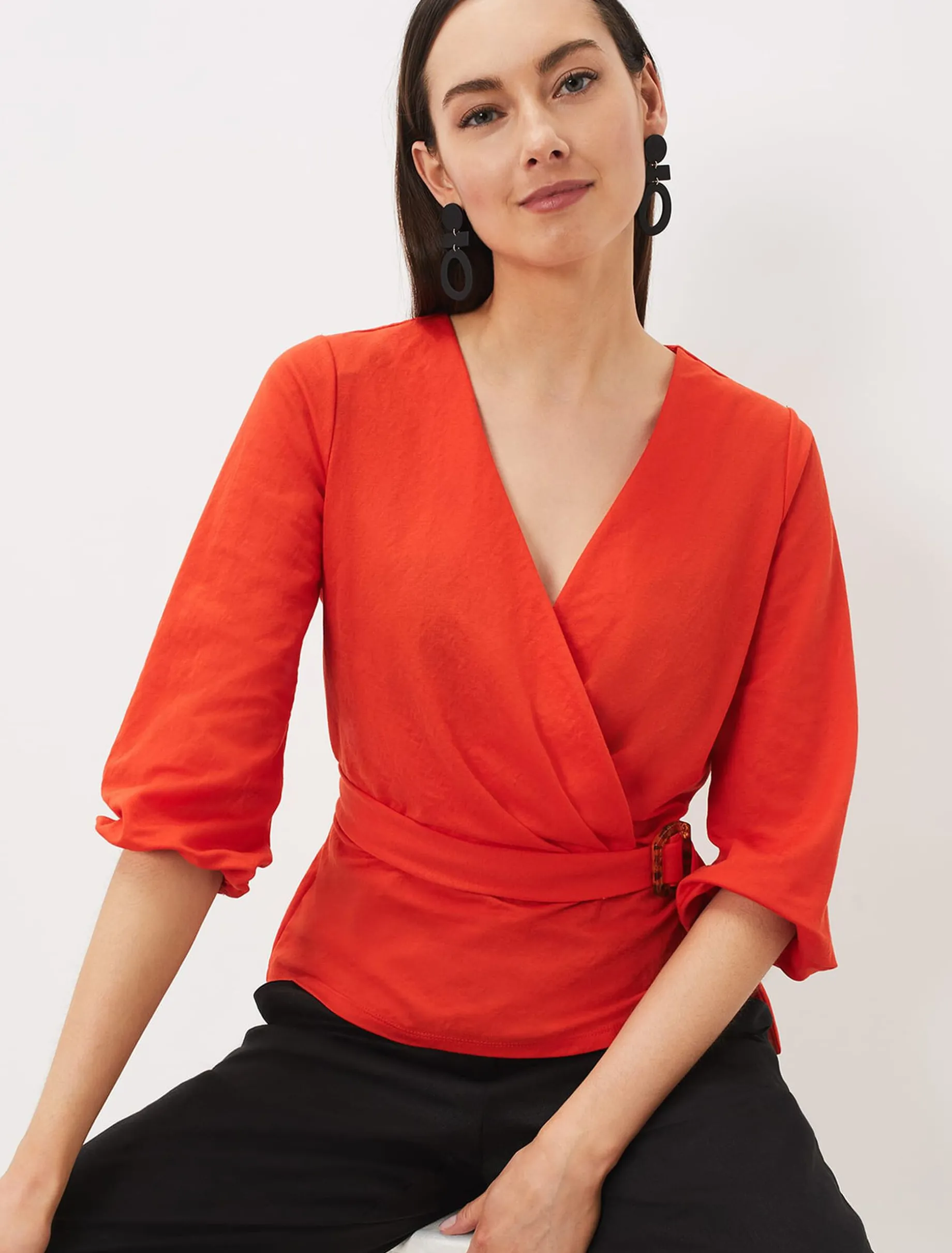 Brigitte Wrap Buckle Top