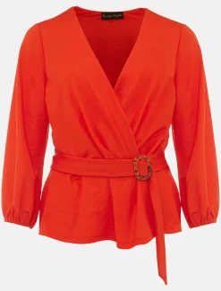 Brigitte Wrap Buckle Top