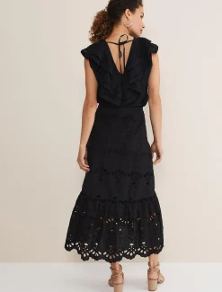 Broderie Wrap Maxi Skirt