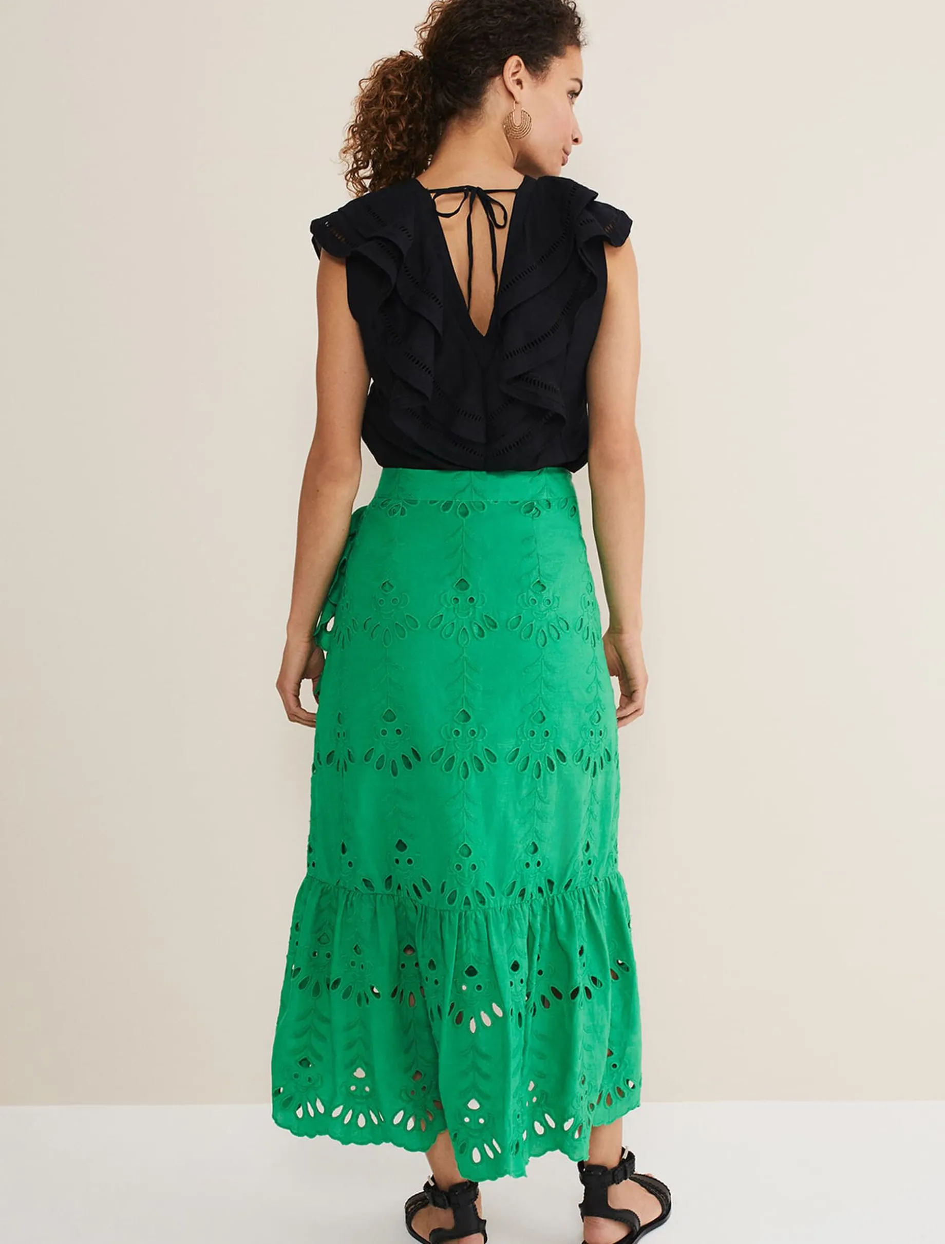 Broderie Wrap Maxi Skirt
