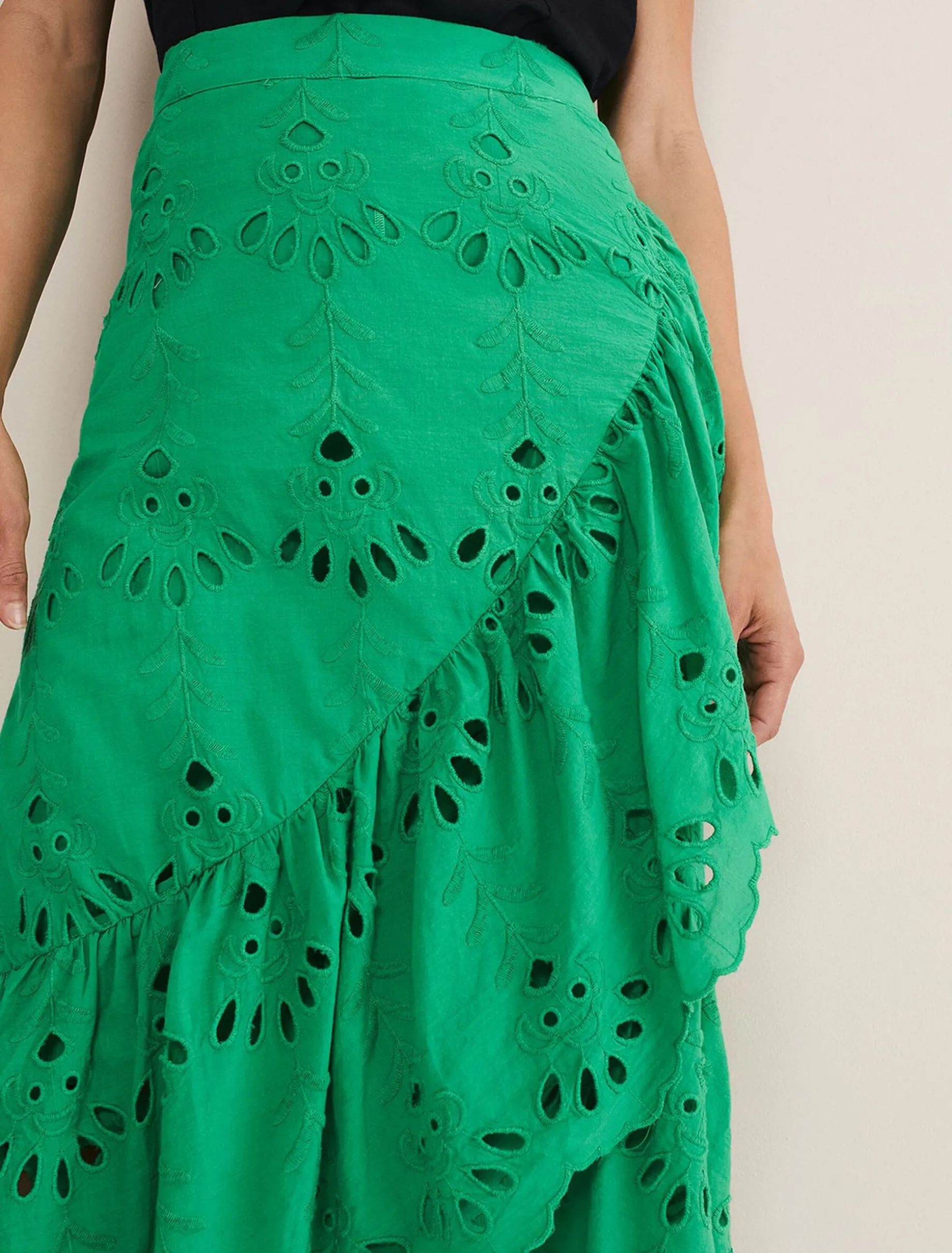 Broderie Wrap Maxi Skirt