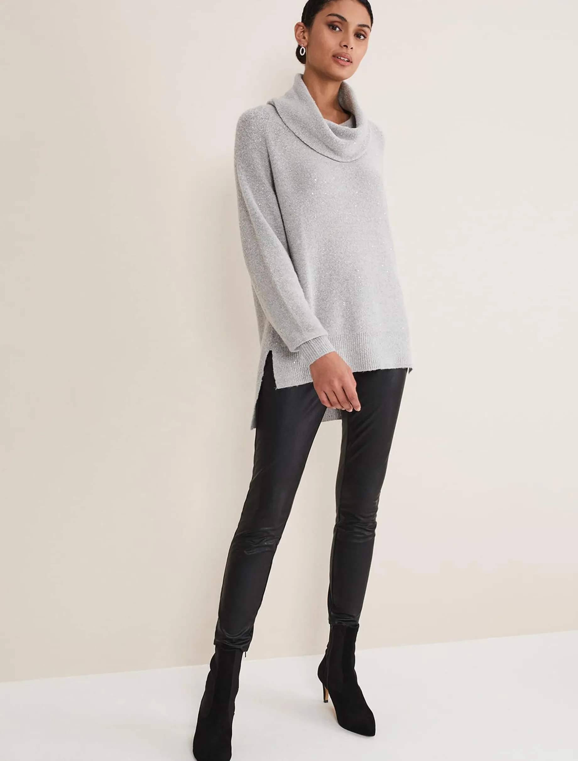Bronte Cowl Neck Sequin Jumper