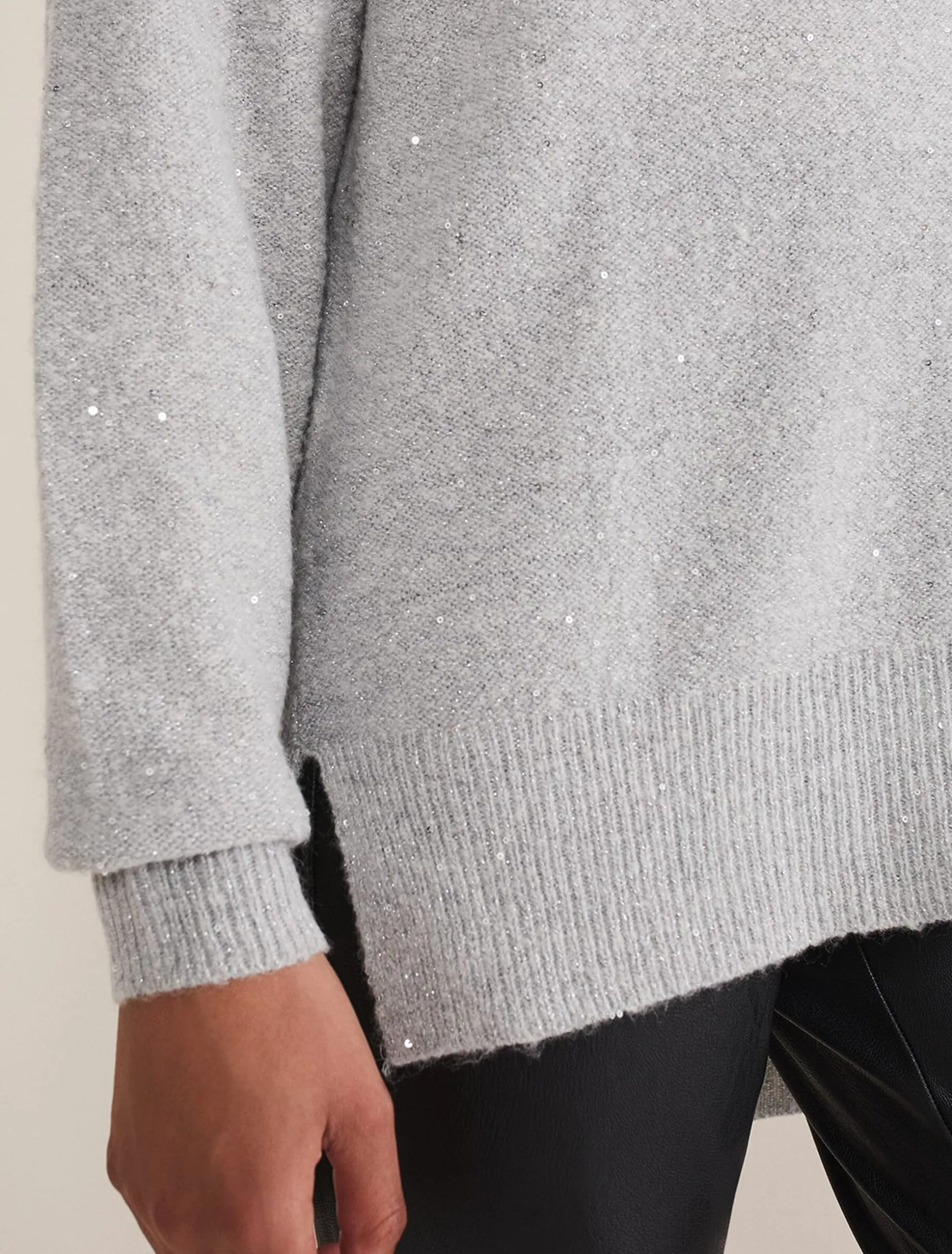 Bronte Cowl Neck Sequin Jumper