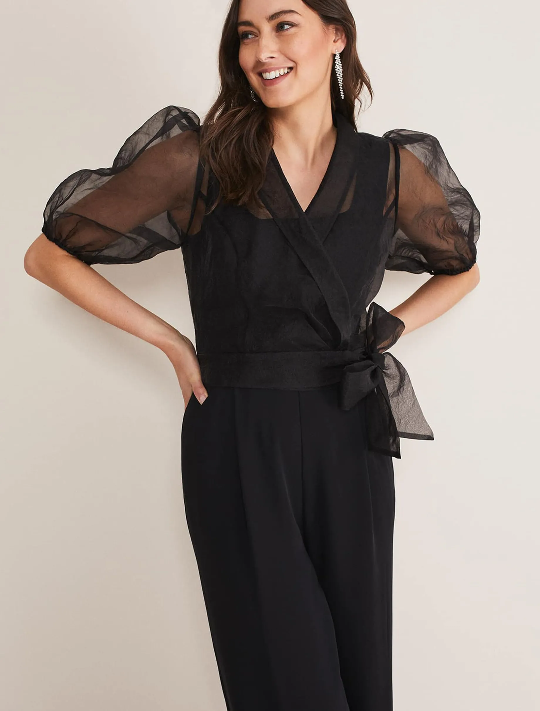 Brontie Puff Sleeve Wide Leg Jumpsuit