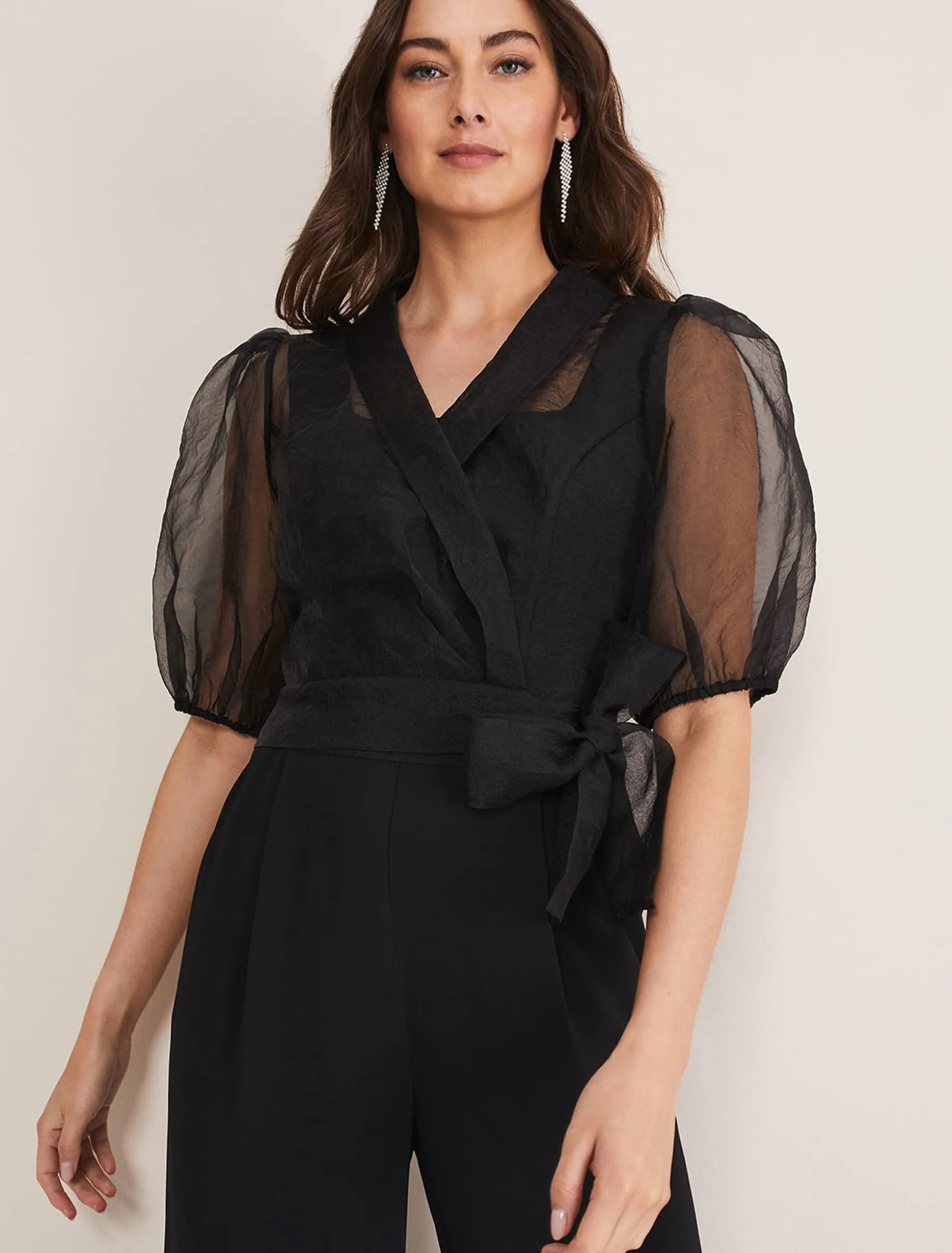Brontie Puff Sleeve Wide Leg Jumpsuit
