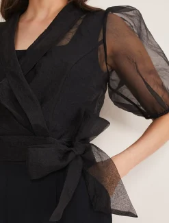 Brontie Puff Sleeve Wide Leg Jumpsuit