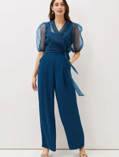 Brontie Puff Sleeve Wide Leg Jumpsuit
