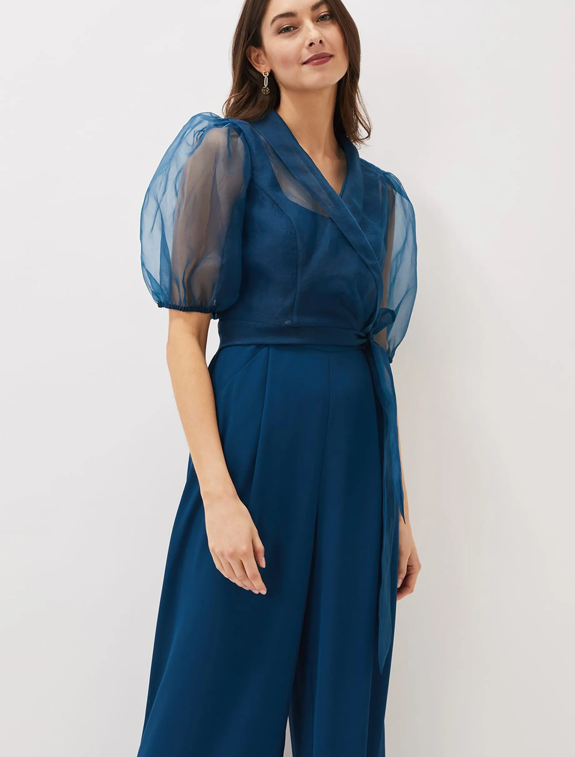 Brontie Puff Sleeve Wide Leg Jumpsuit