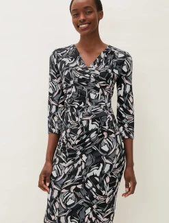 Bryony Abstract Print Jersey Dress