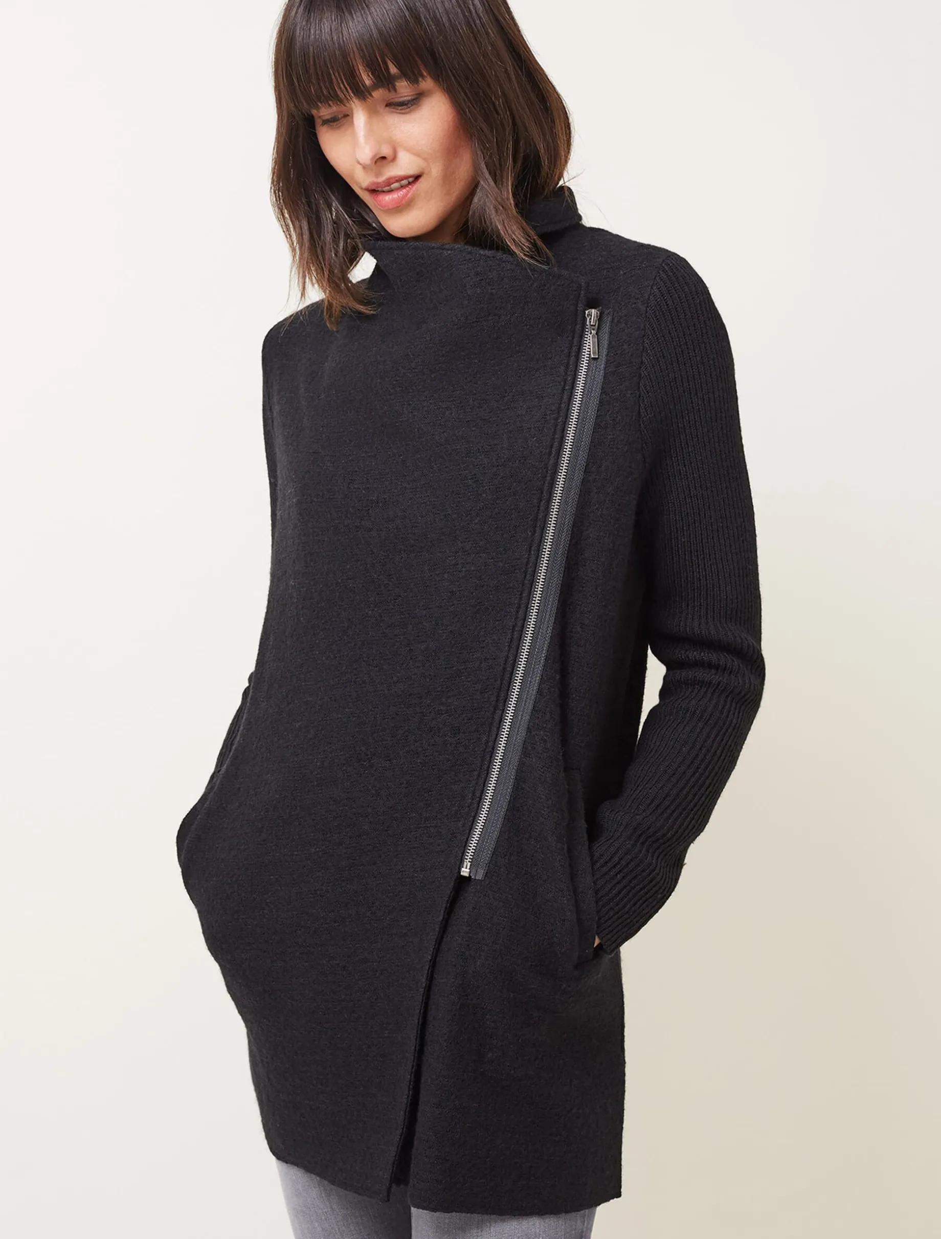 Byanca Zip Knit Coat