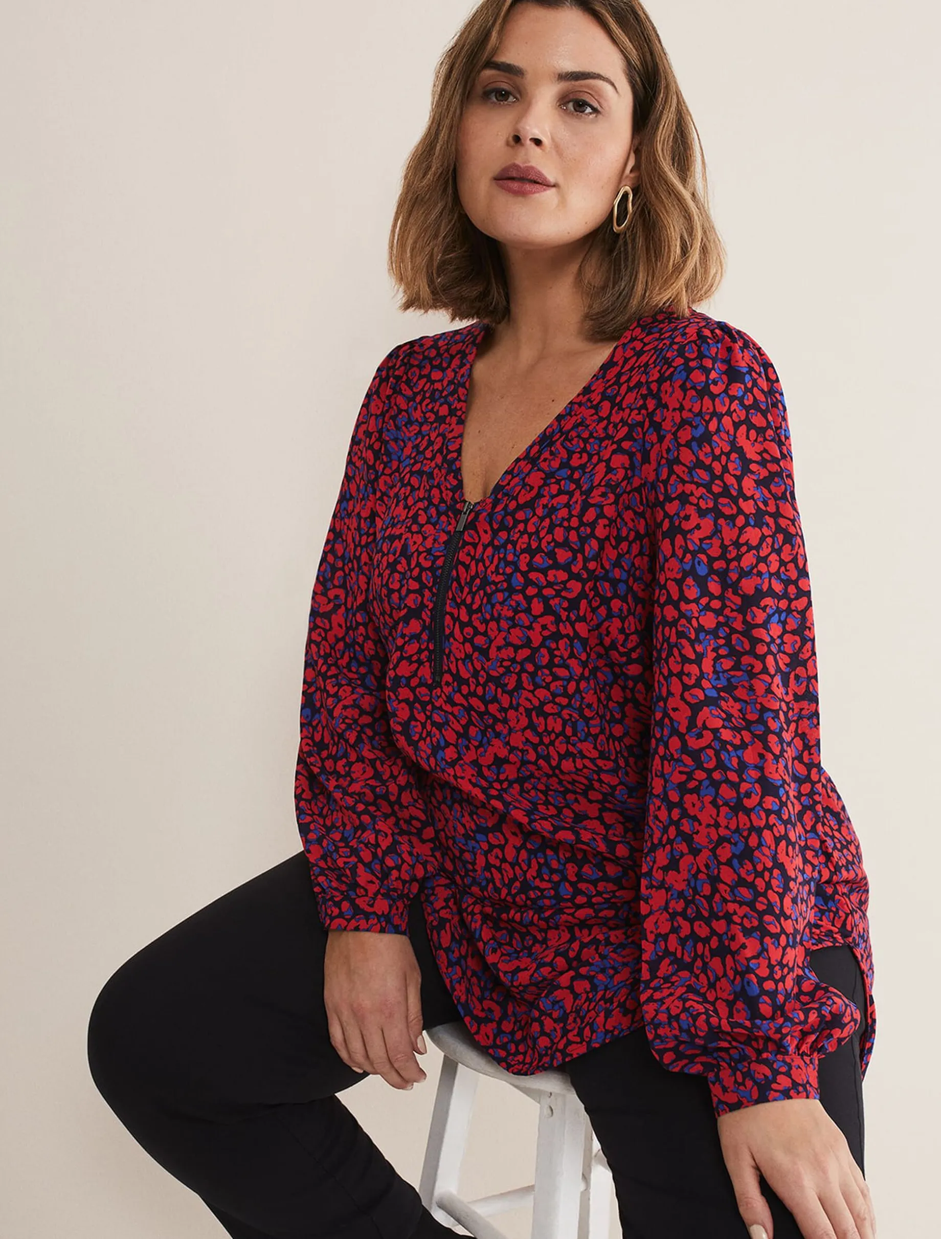 Caelen Printed Tunic Blouse