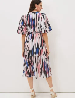 Caityln Cotton Wrap Midi Dress