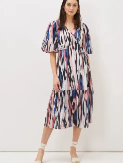 Caityln Cotton Wrap Midi Dress