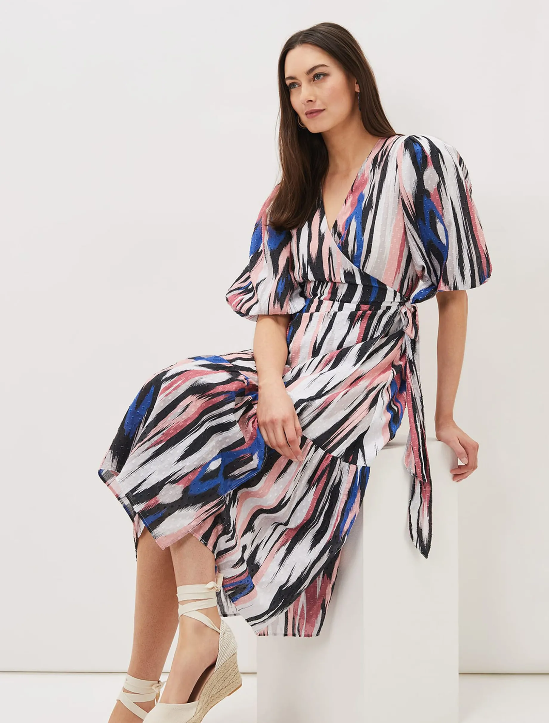 Caityln Cotton Wrap Midi Dress