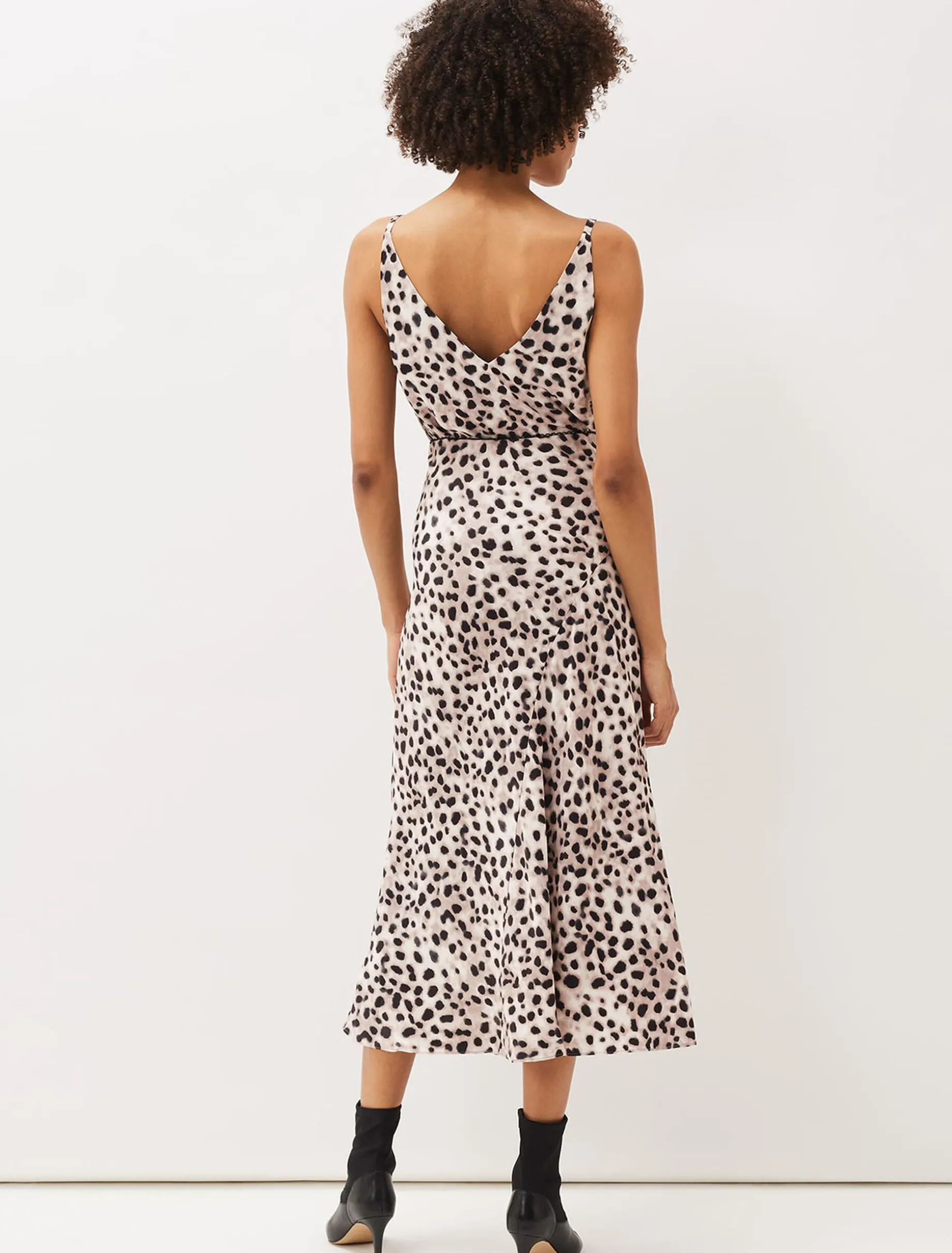 Calla Leopard Print Satin Midi Skirt
