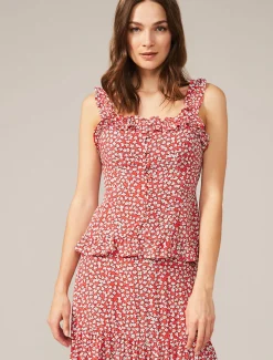 Callista Ditsy Floral Frill Cami Blouse