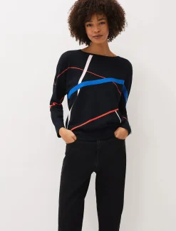 Candice Abstract Print Fine Knit Jumper