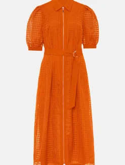 Carey Checked Textured Midi Dress