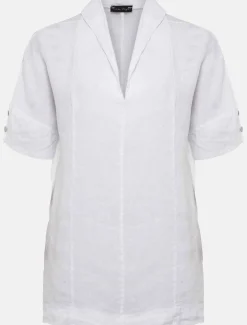 Carita V-Neck Linen Blouse