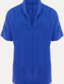 Carita V-Neck Linen Blouse
