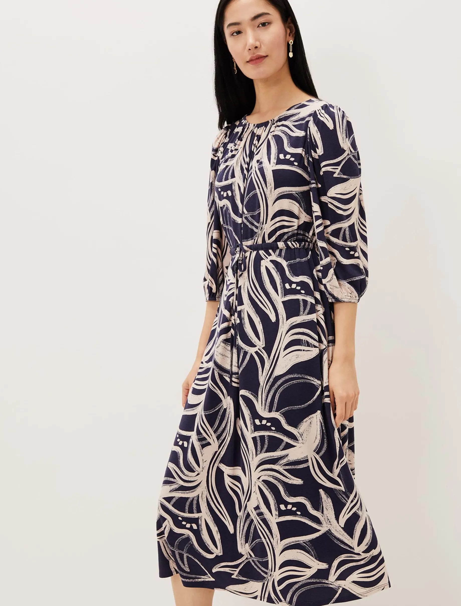 Carley Print Jersey Midi Dress