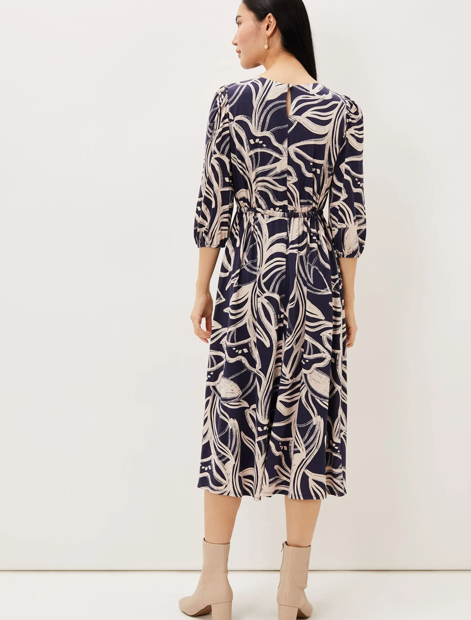 Carley Print Jersey Midi Dress