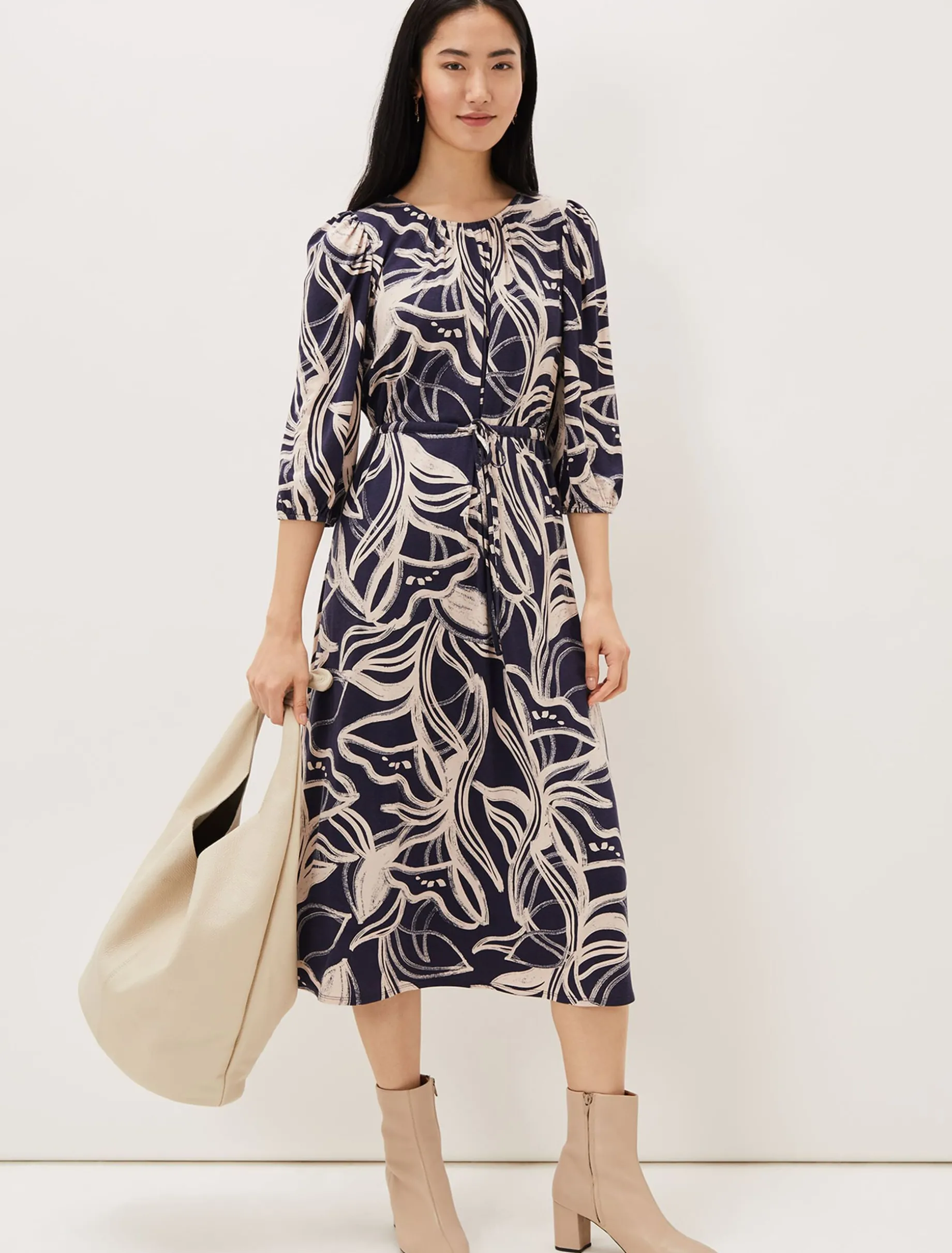 Carley Print Jersey Midi Dress