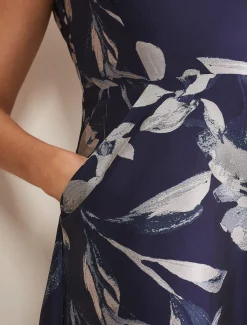 Cassy Jaquard Floral Midi Dress