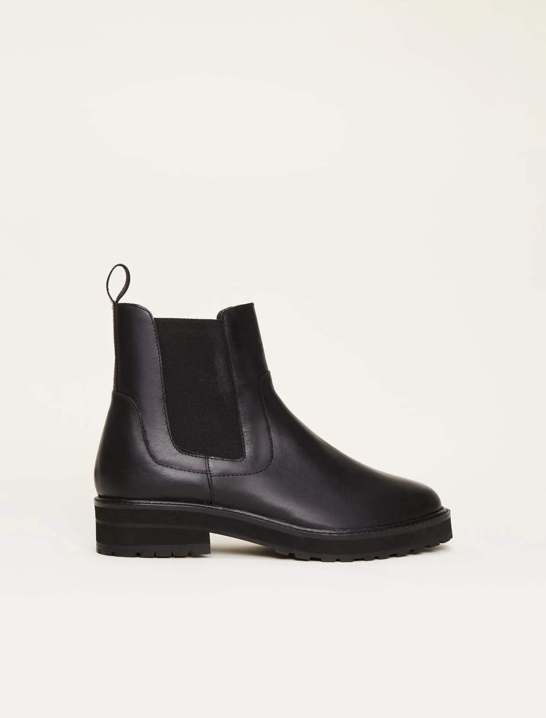 Casual Leather Pull On Ankle Boots