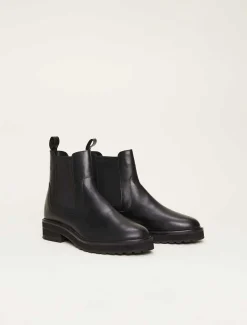 Casual Leather Pull On Ankle Boots