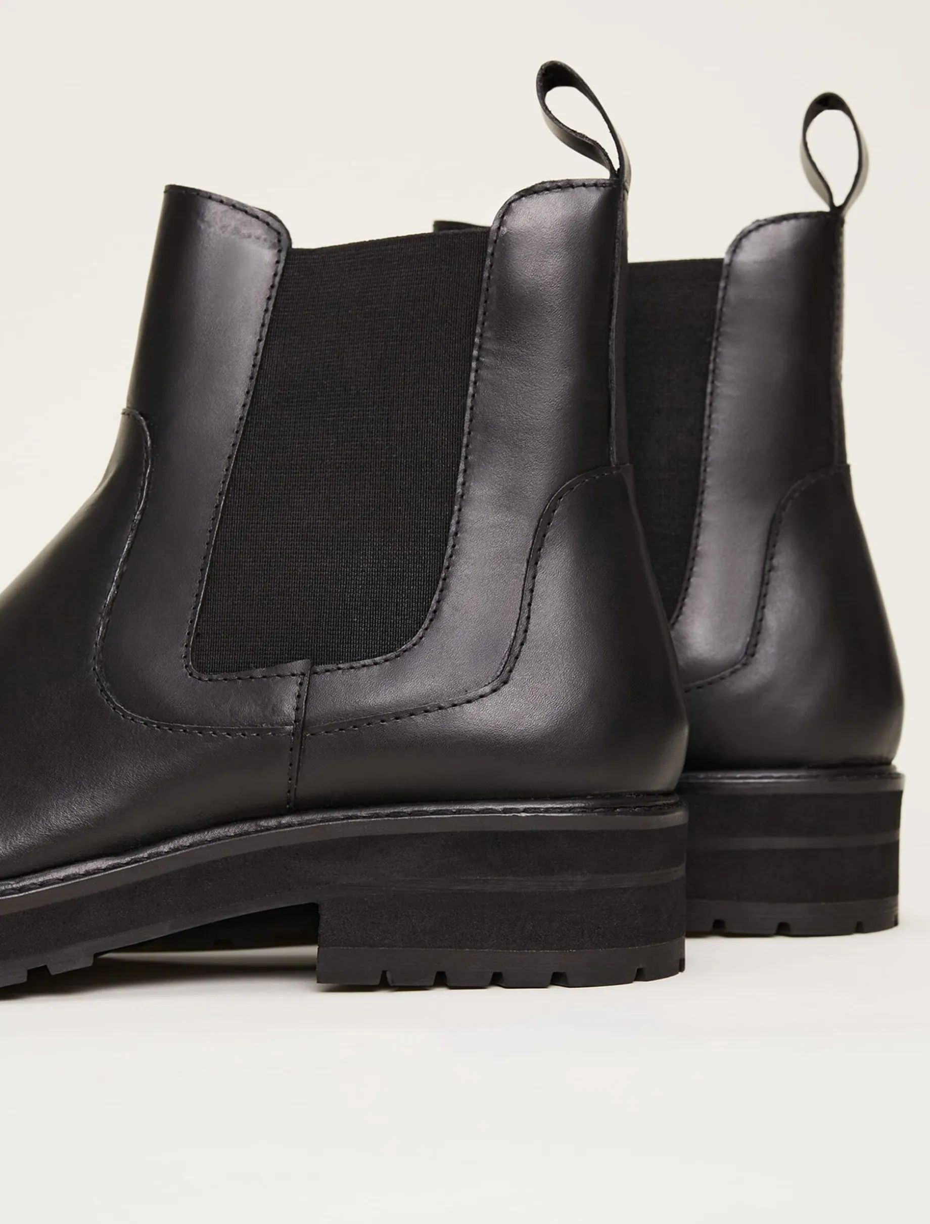Casual Leather Pull On Ankle Boots