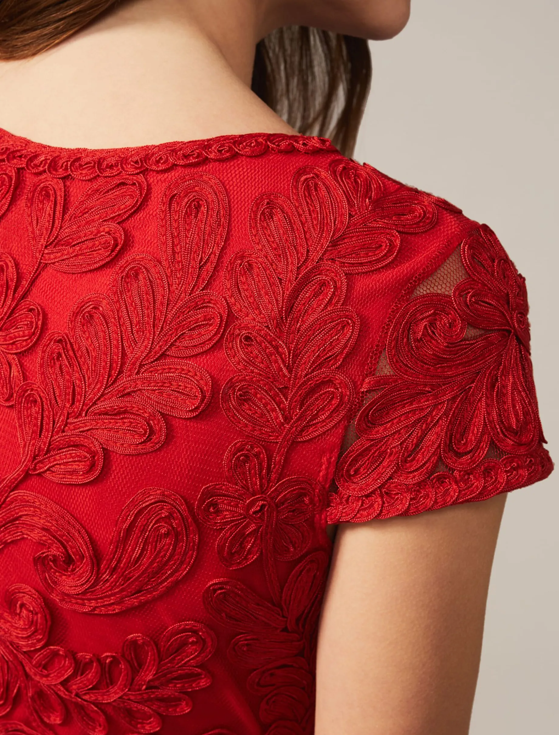 Cat Tapework Lace Fitted Dress