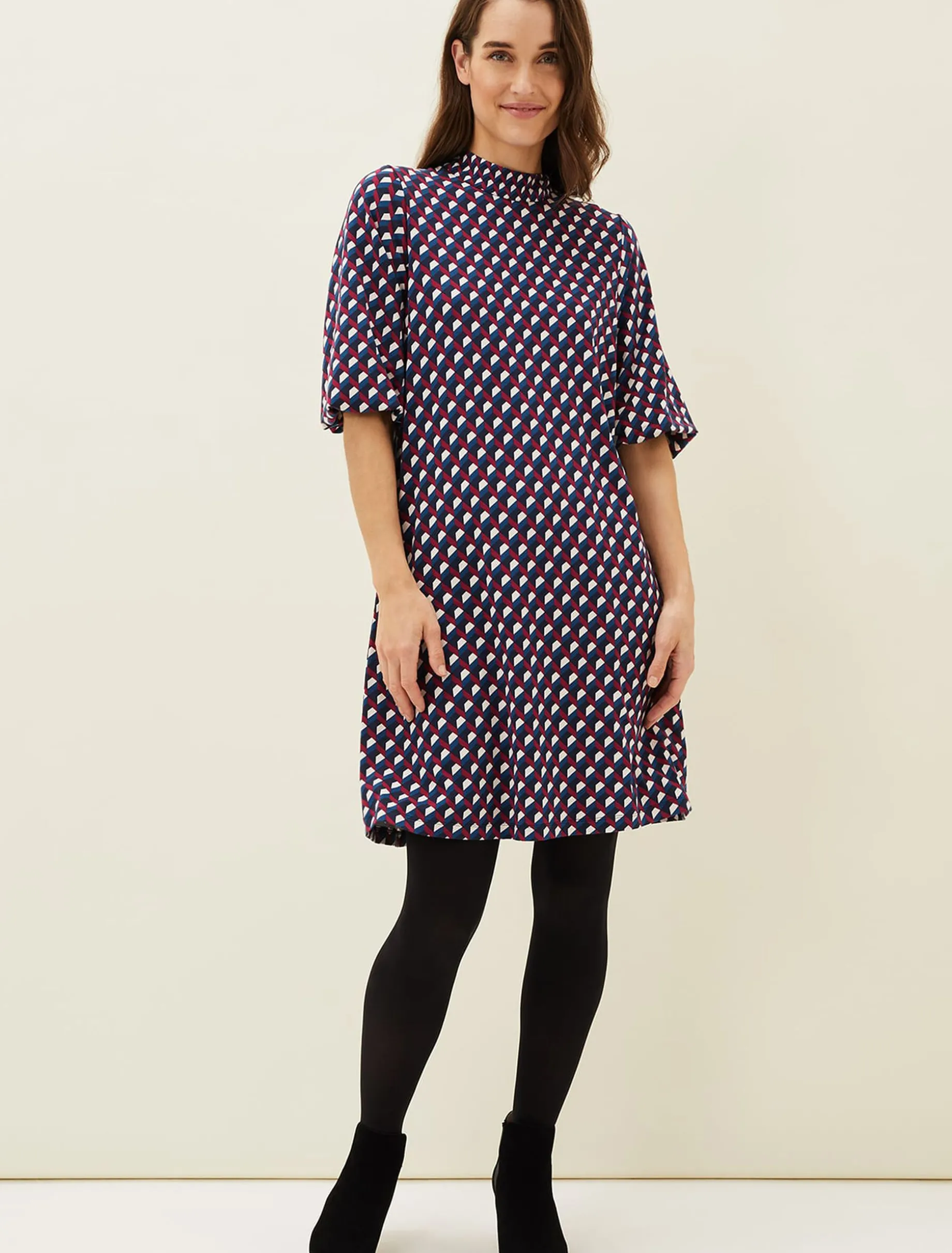 Cathye Geometric Print Tunic Dress