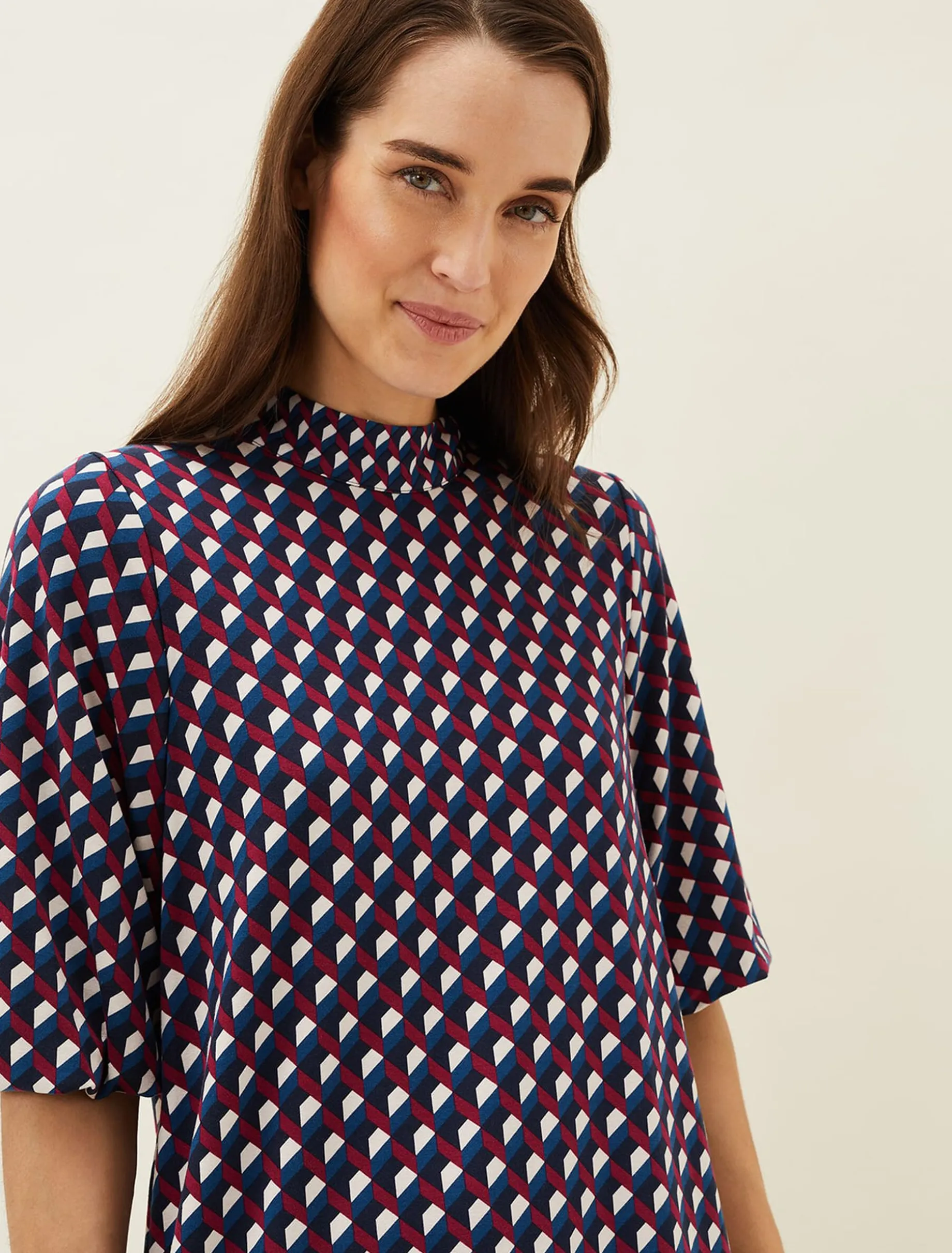 Cathye Geometric Print Tunic Dress