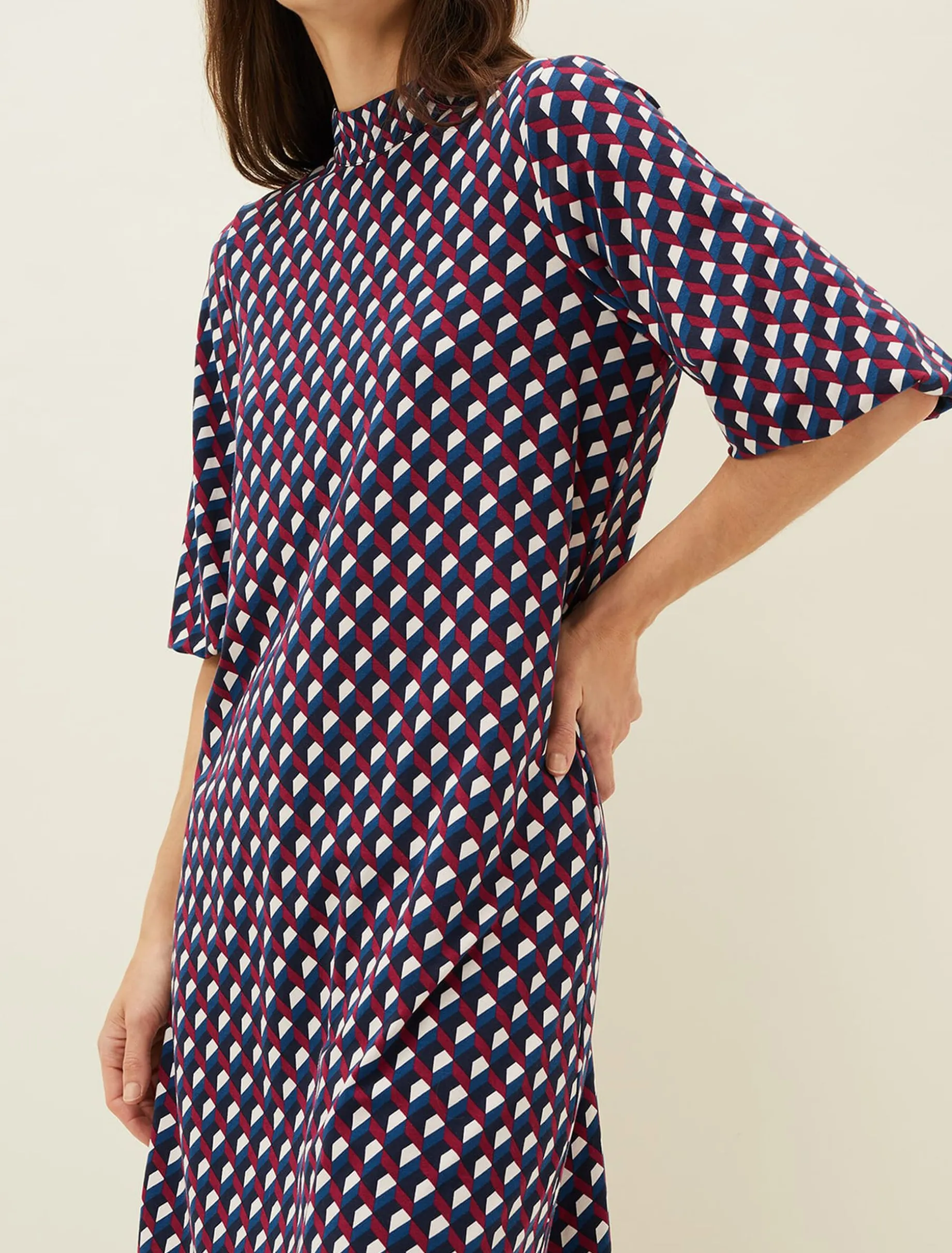 Cathye Geometric Print Tunic Dress