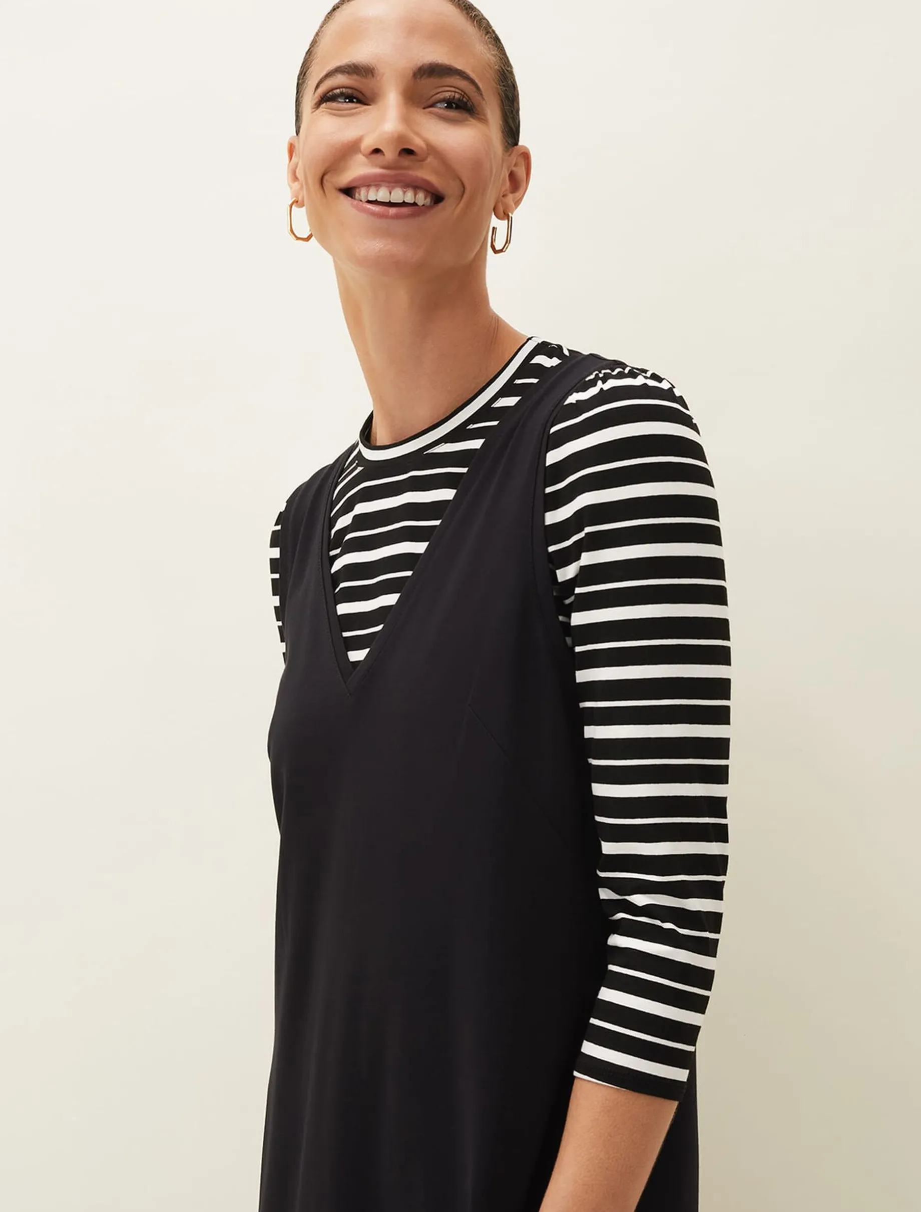 Catya Two Piece Stripe Top And Dress