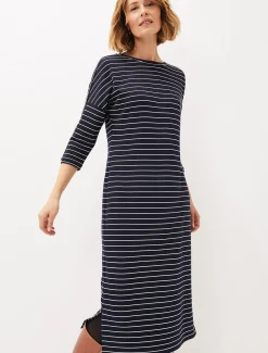 Cecile Stripe Midi Jersey Dress