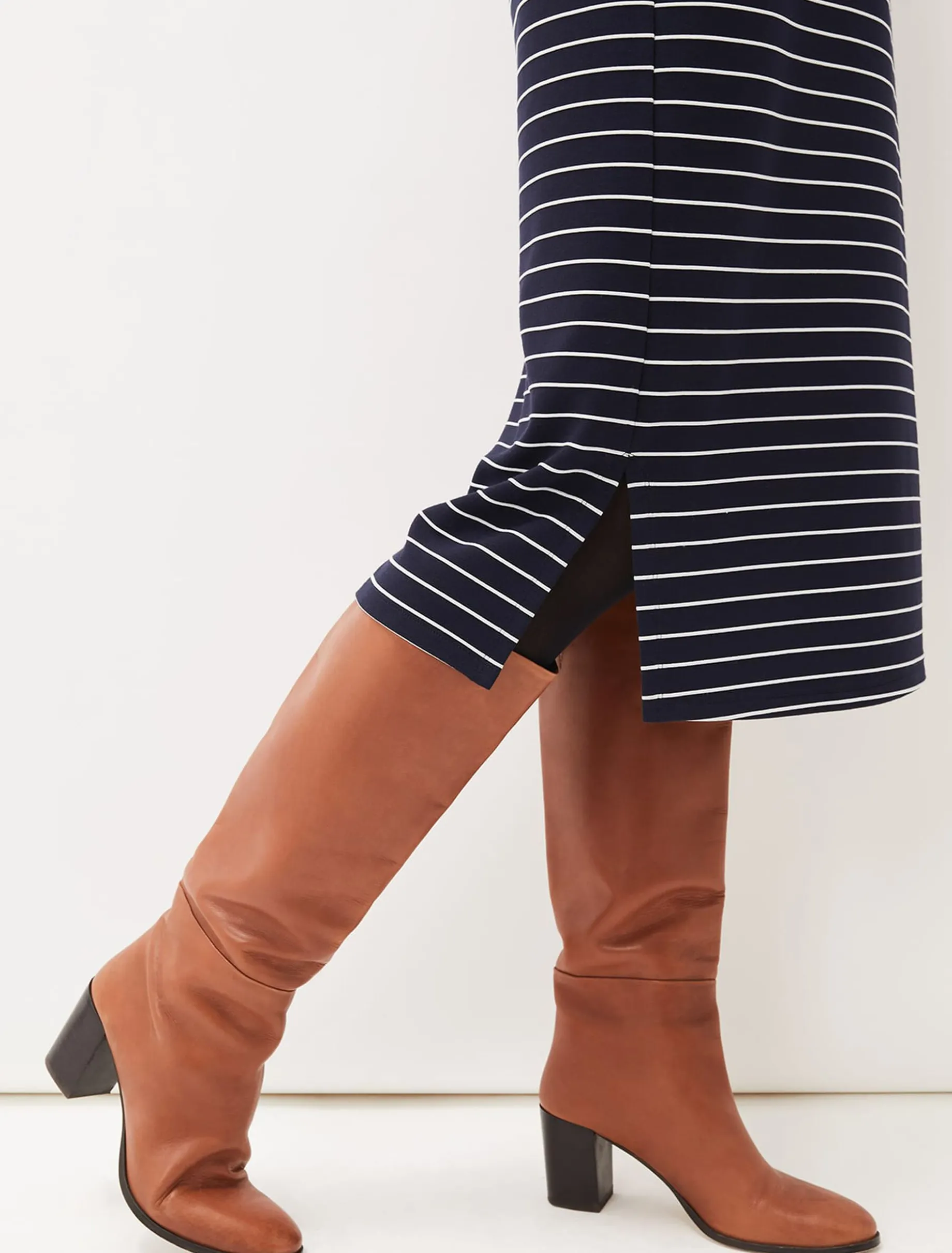 Cecile Stripe Midi Jersey Dress