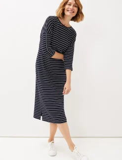 Cecile Stripe Midi Jersey Dress