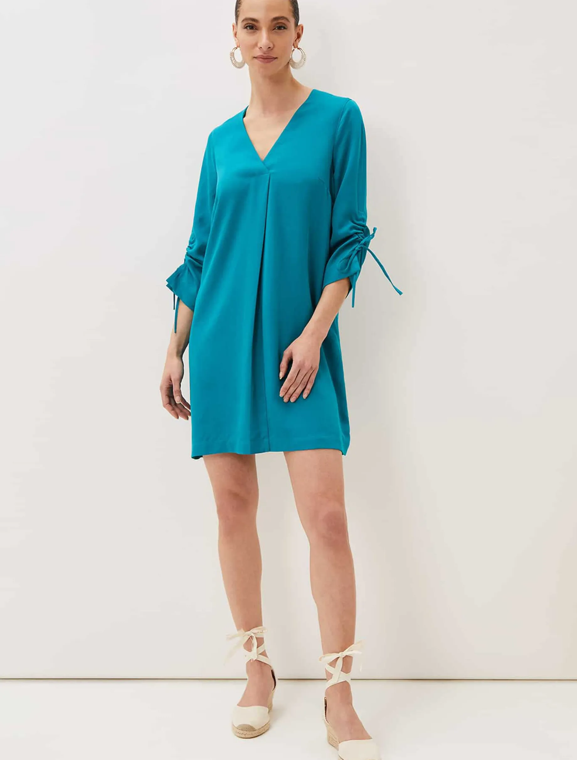 Ceiara Ruched Sleeve Tunic Dress