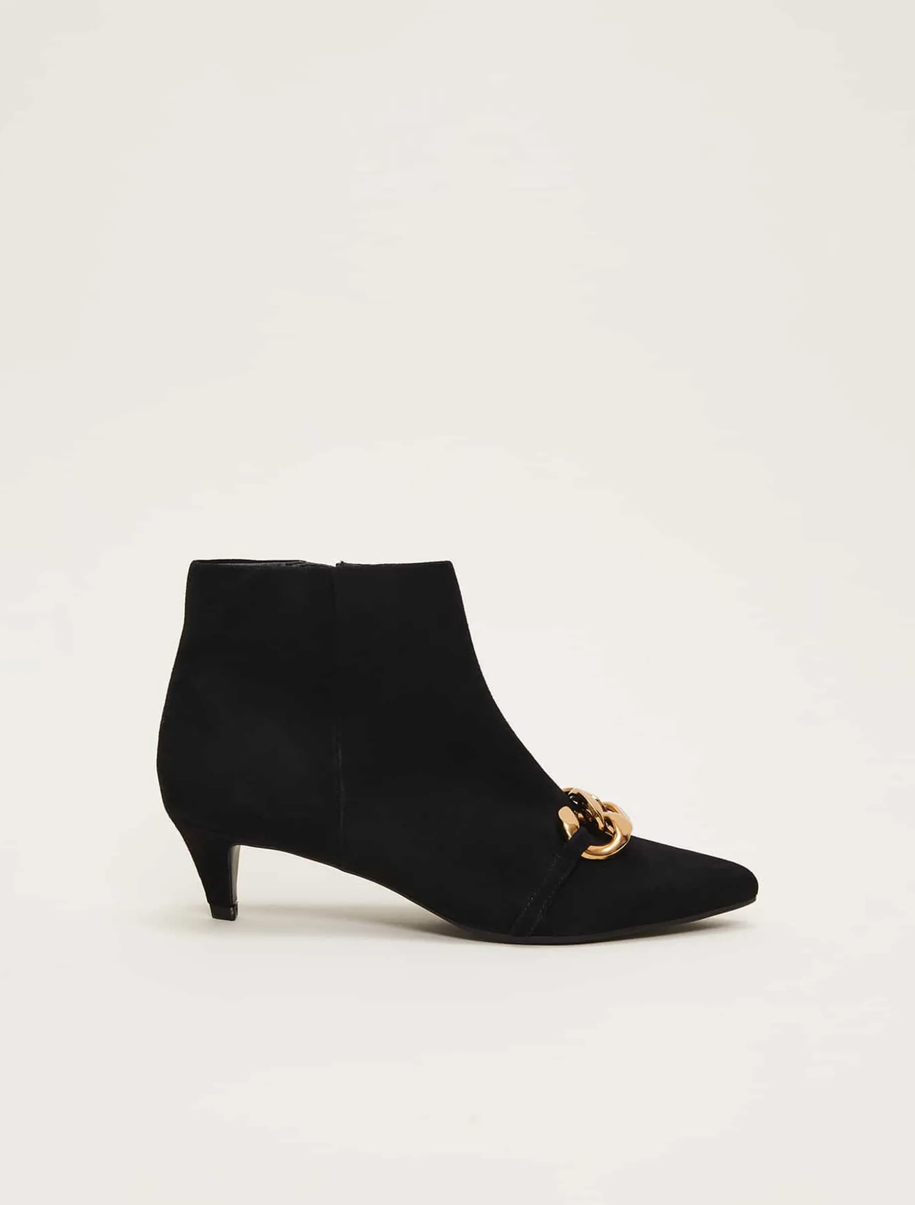 Chain Front Kitten Heel Boot