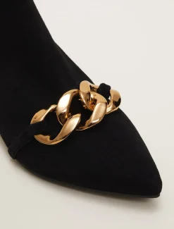 Chain Front Kitten Heel Boot