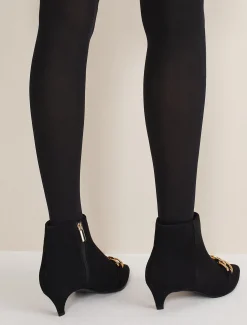 Chain Front Kitten Heel Boot