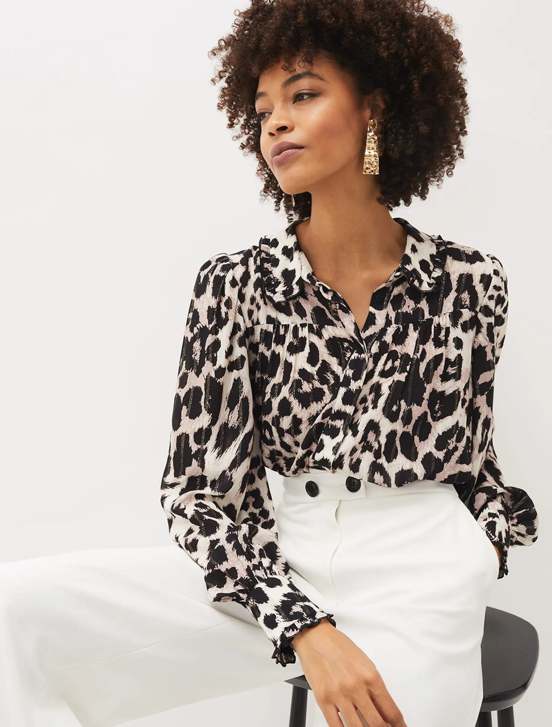Chelsie Leopard Print Blouse