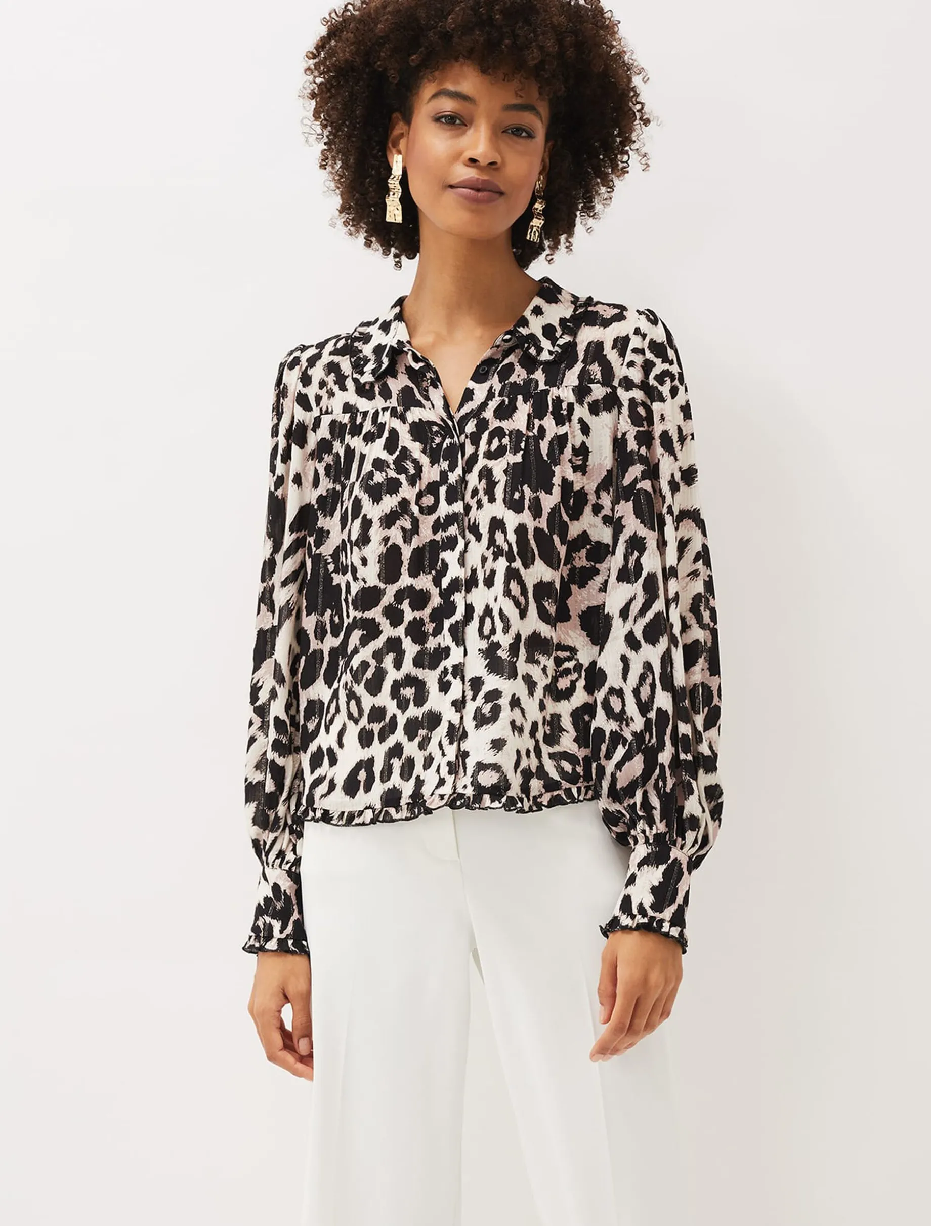 Chelsie Leopard Print Blouse
