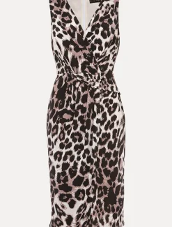 Chelsie Leopard Print Sleeveless Jersey Dress